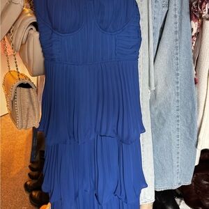 Lulu's Blue Tiered Sweetheart Maxi Dress